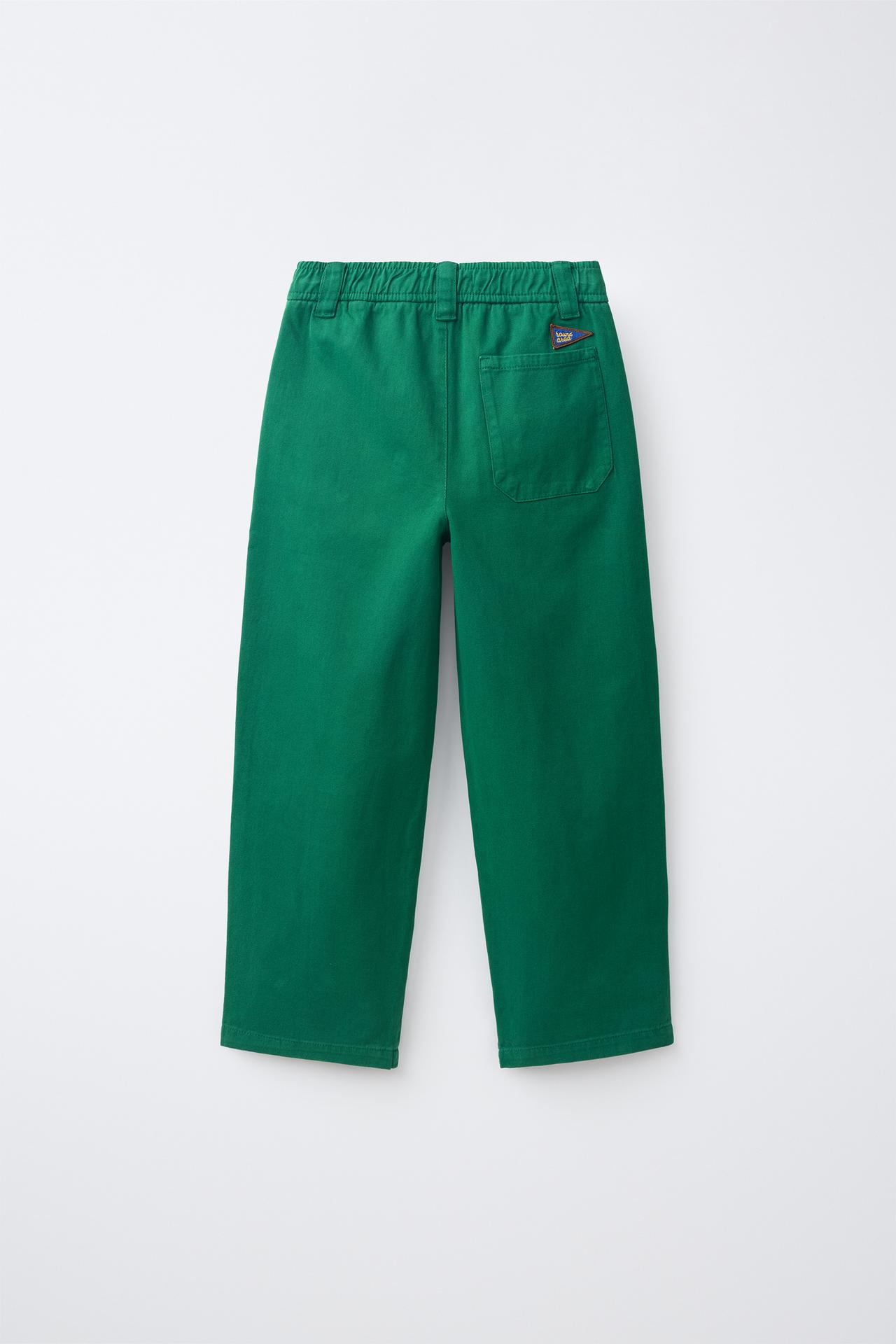 STRAIGHT-FIT TROUSERS — Green