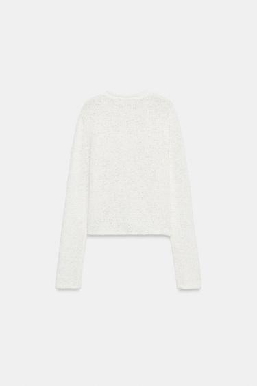 GILET EN MAILLE ÉPAISSE - Écru de Zara - Image 3