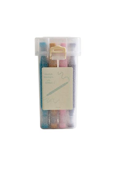 KIDS' GLITTER MARKERS (PACK OF 12) - Multicoloured by Zara