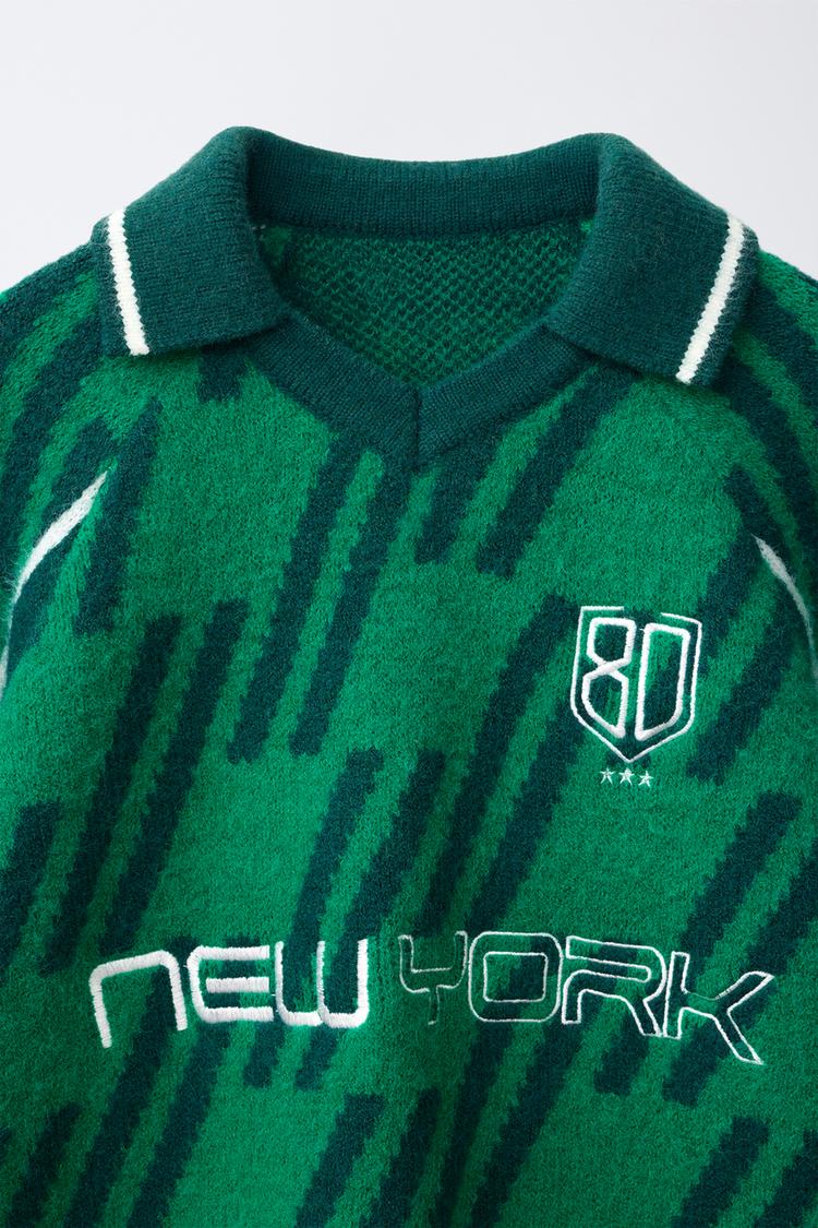 Jersey punto efecto pelito bordado