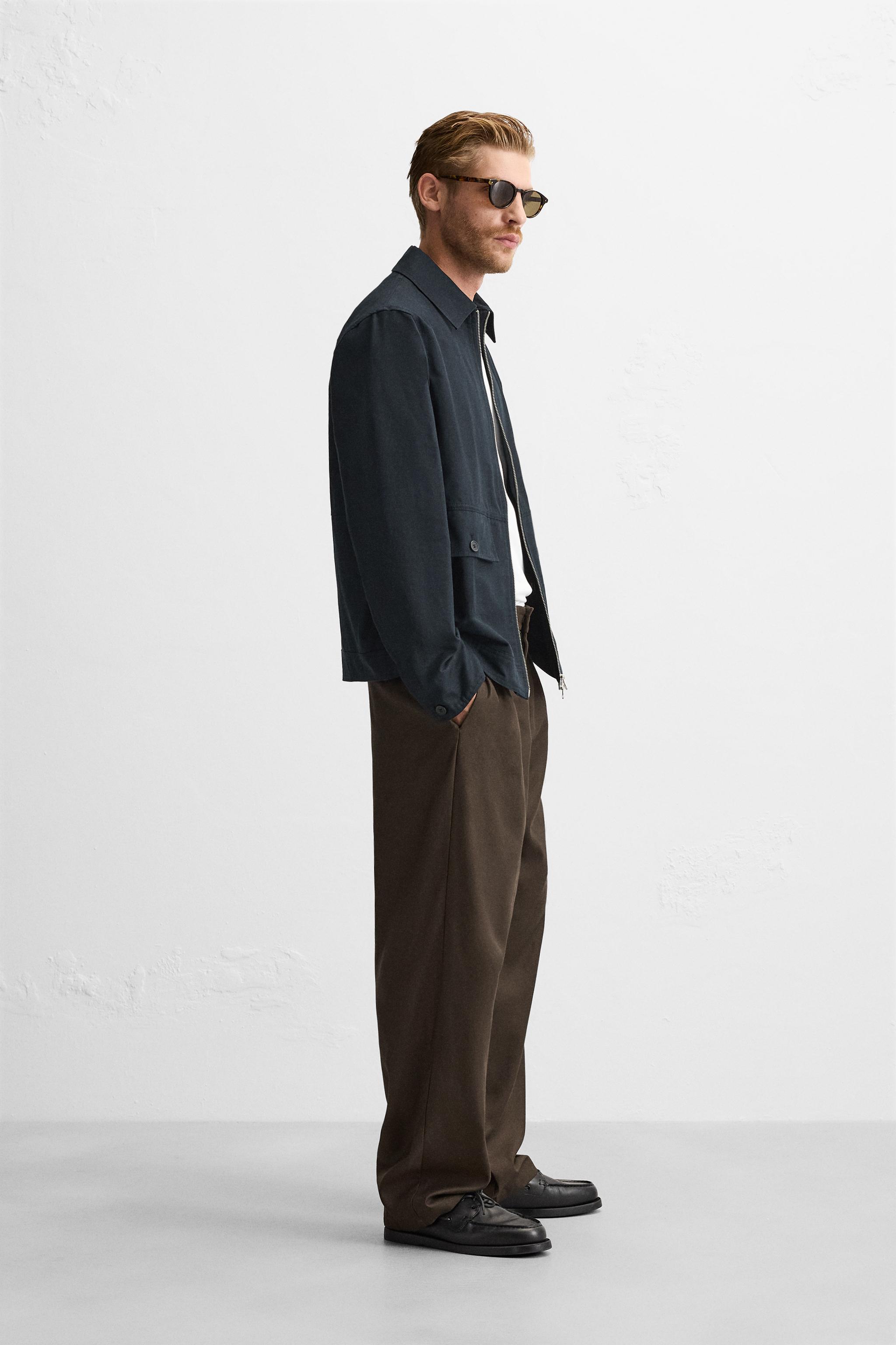 PLEATED JOGGER WAIST PANTS - Brown | ZARA United States