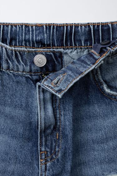 RIPPED RELAXED FIT JEANS - Blue / Green by Zara - Image 2