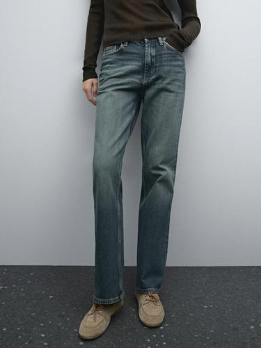 Jean tiro alto bootcut mezcla algodón - Azul medio de Zara