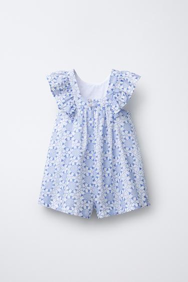 EMBROIDERED SHORT PLAYSUIT - Blue by Zara - Image 1