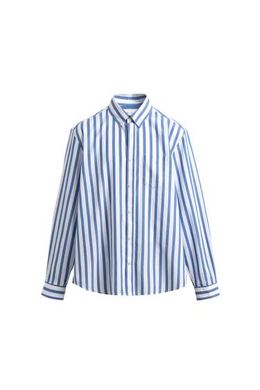 CAMISA REGULAR FIT RAYAS - Azul / Blanco de Zara