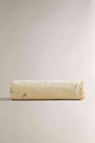 CHILDREN'S COTTON ICE CREAM BEACH TOWEL - Light beige de Zara - Image 1