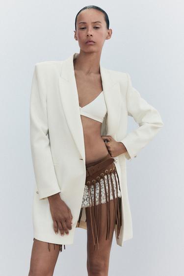 BLAZER LARGA BOTÓN - Crudo de Zara