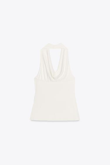 TOP DRAPÉ BOUCLE - Blanc cassé de Zara - Image 1