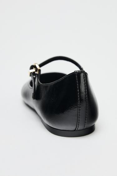 PATENT EFFECT BALLERINAS - Black by Zara - Image 3