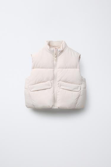 ЖИЛЕТ WATER-REPELLENT ІЗ КИШЕНЯМИ - Сіровато-бежевий колір Zara