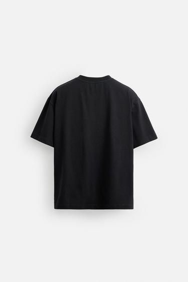 T-SHIRT À INSCRIPTION IMPRIMÉE - Noir de Zara - Image 6