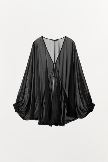 TOP GEORGETTE LIMITED EDITION - Negro de Zara
