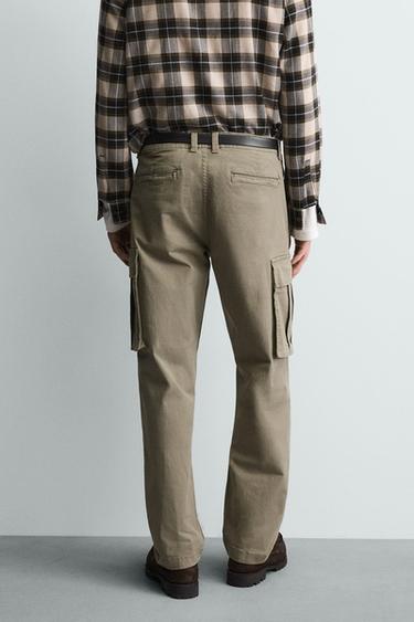PANTALON CARGO COUPE DÉCONTRACTÉE - Kaki clair de Zara - Image 2
