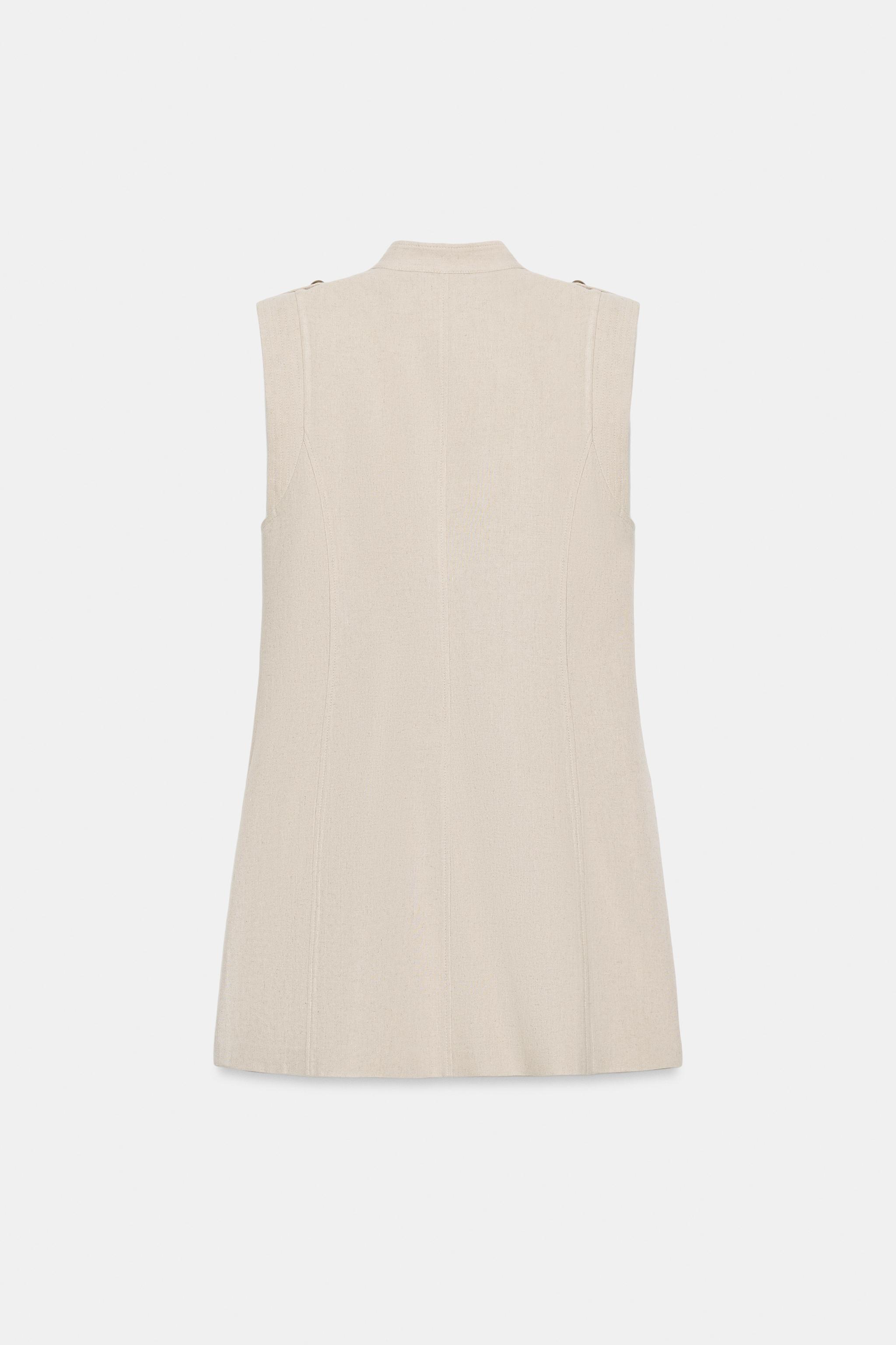 LINEN MINI FIREMAN CLASP DRESS