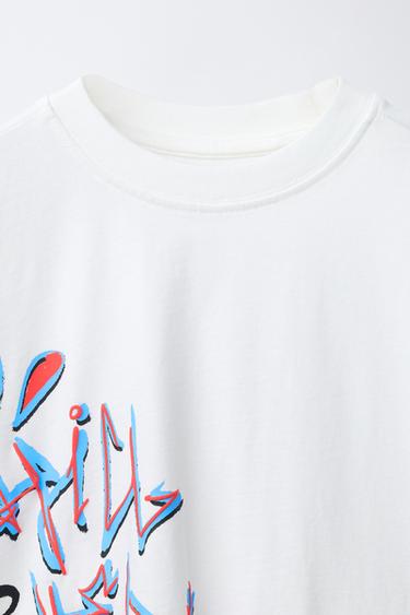 GRAFFITI PRINT T-SHIRT - White by Zara - Image 2