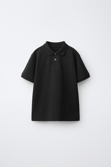 PLAIN PIQUÉ POLO SHIRT - Black by Zara