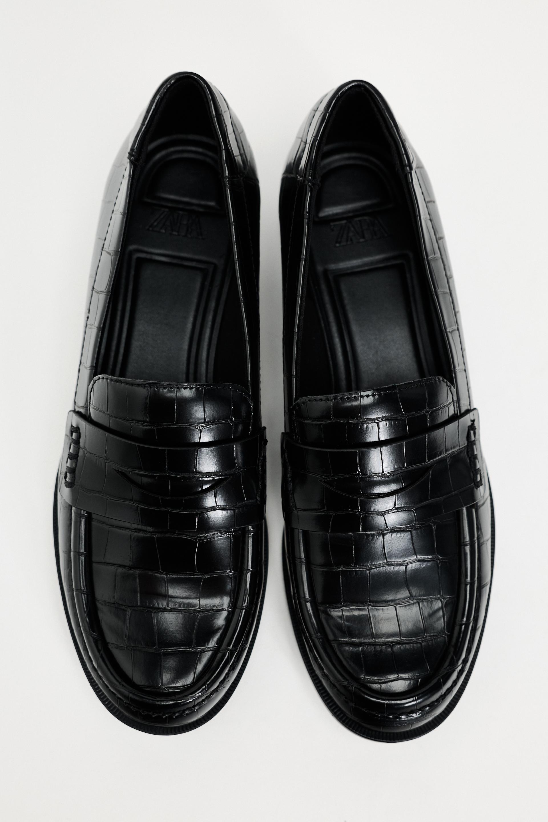 ANIMAL PRINT LOAFERS - Black