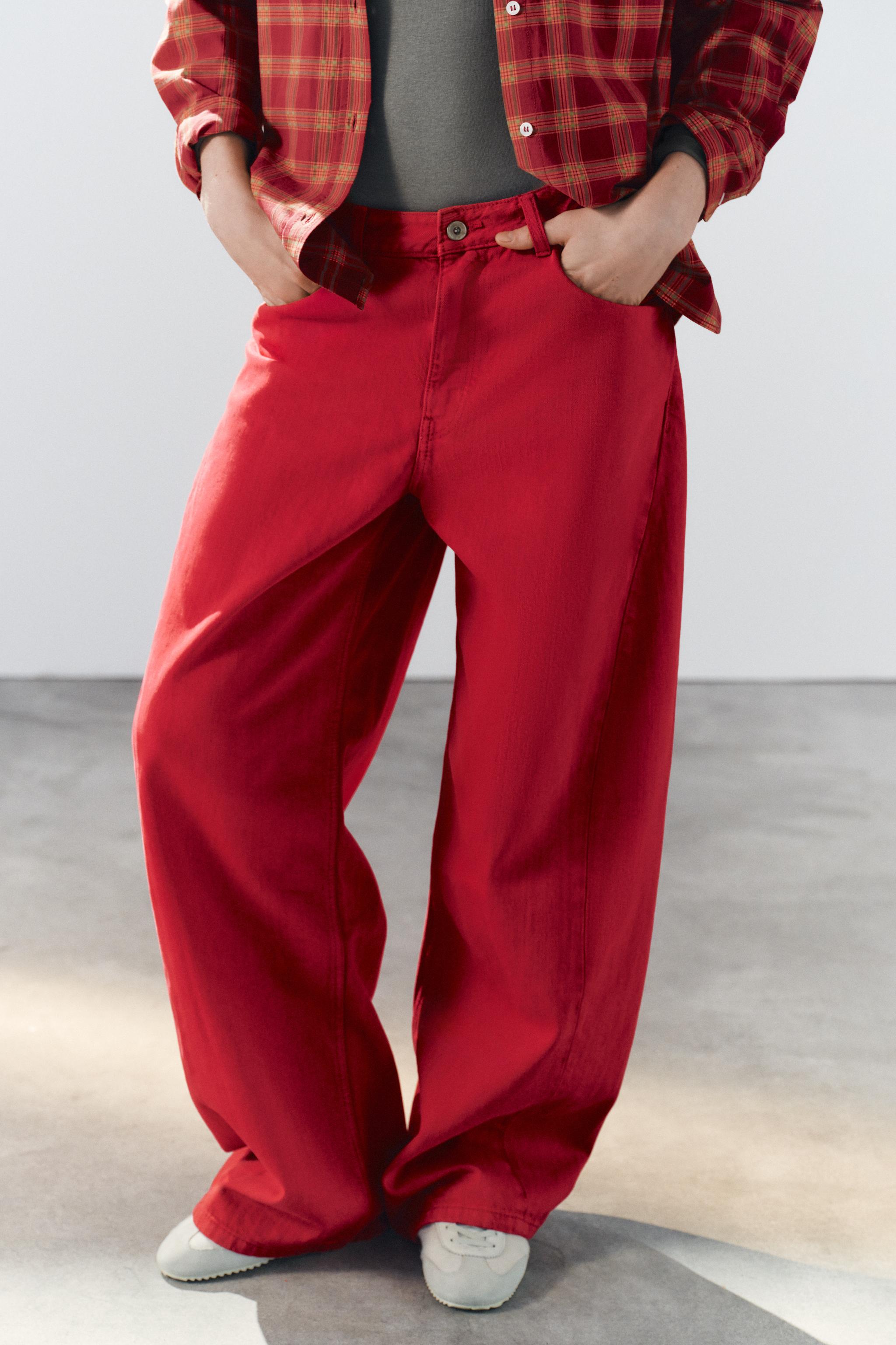 Zara TRF BAGGY OVERSIZE DİKİŞ DETAYLI ORTA BEL JEAN görsel 3