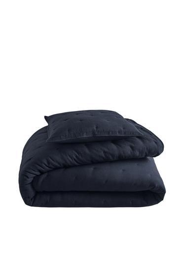 MICROFIBRE QUILTED BEDSPREAD - MIDNIGHT BLUE by Zara