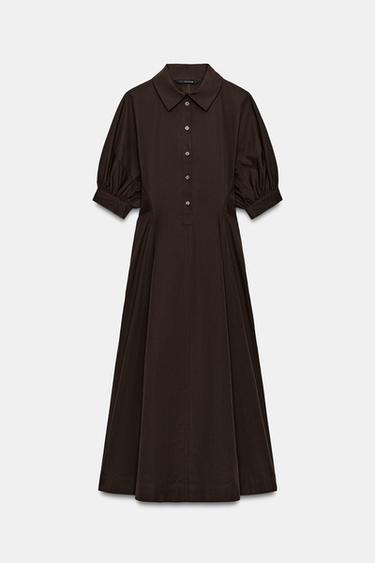 ZW COLLECTION SHIRT DRESS - Brown by Zara - Image 0