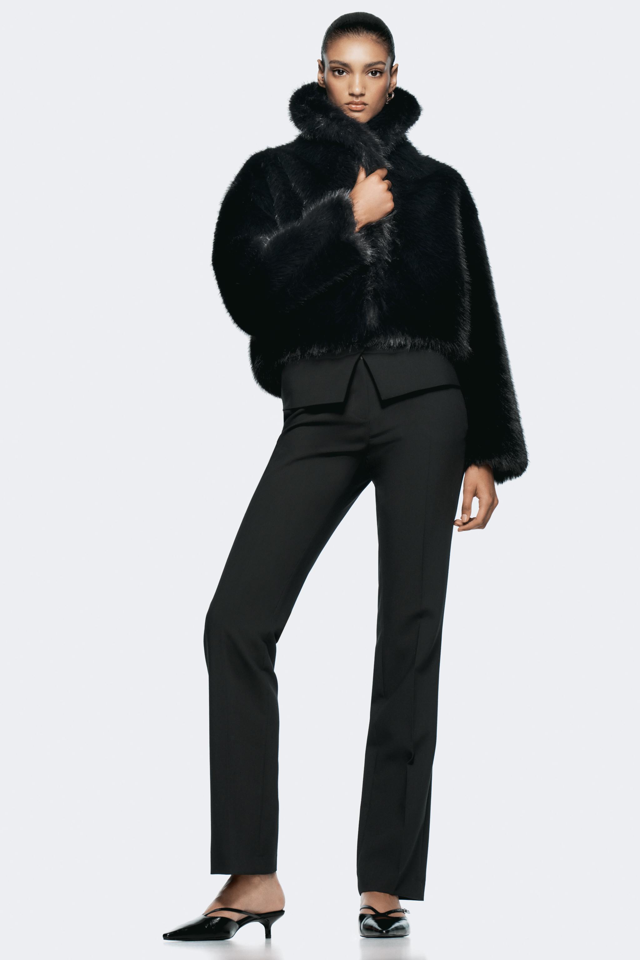 Faux fur coat womens zara best sale