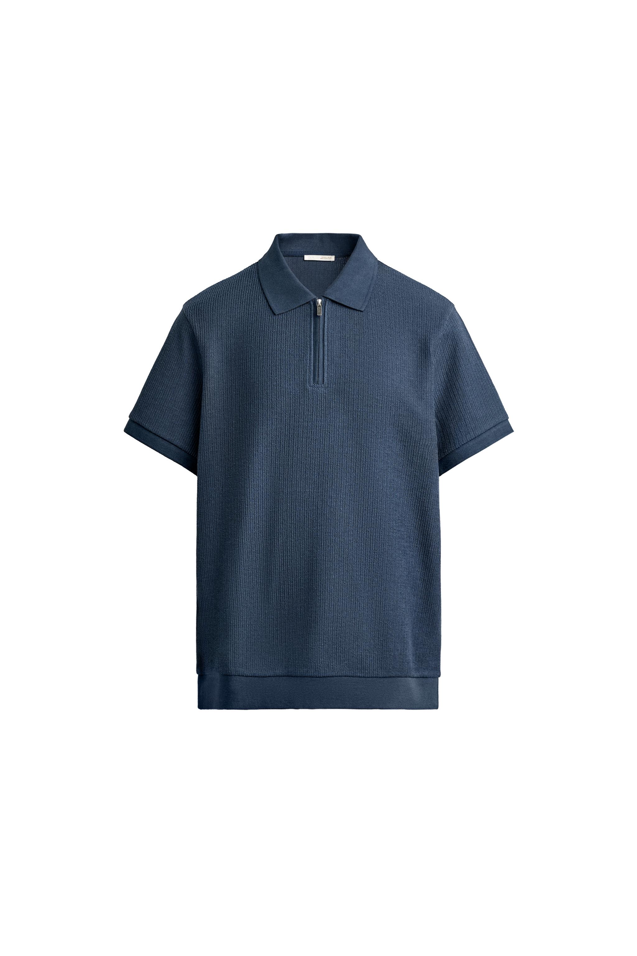 REGULAR FIT ZIP POLO SHIRT - Oyster-white | ZARA United States