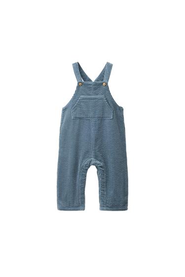 Zara THICK CORDUROY OVERALLS - Blue - Image 0