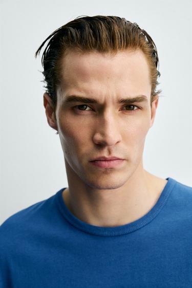 T-SHIRT REGULAR FIT - Bleu roi de Zara