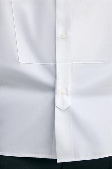 CHEMISE SLIM AVEC PLASTRON - Blanc de Zara - Image 6