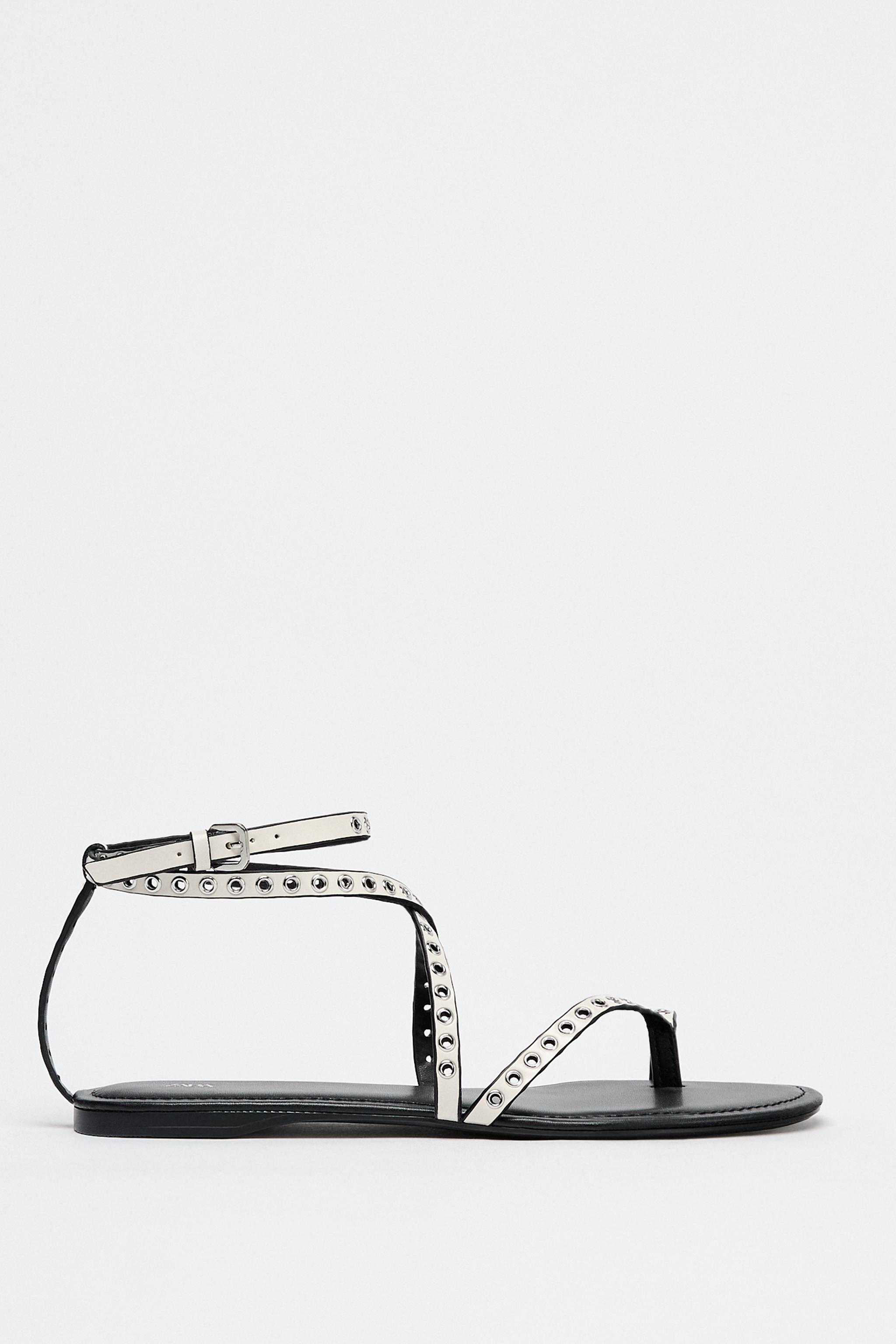 フラット スタッズ サンダル - ホワイト | ZARA Japan / 日本