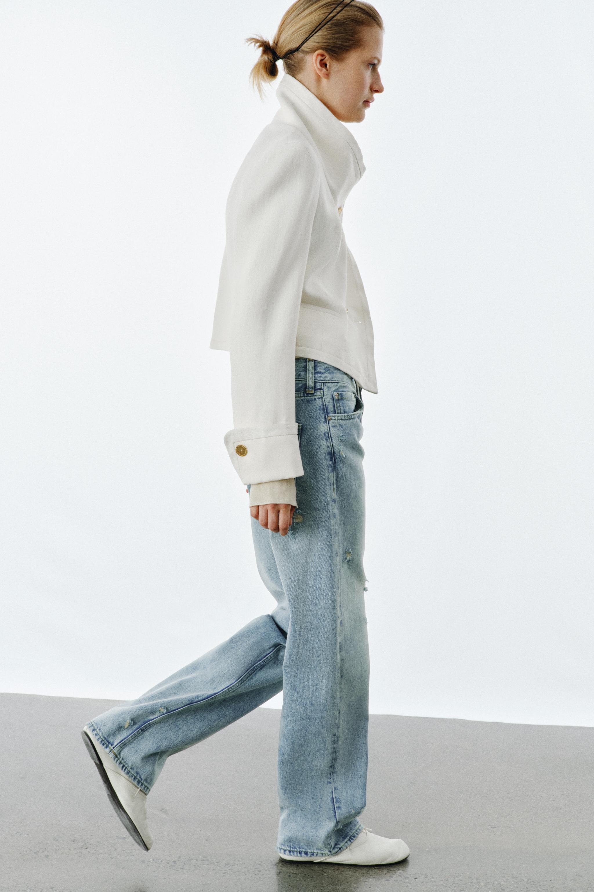 ZW COLLECTION RELAXED STRAIGHT LOW RISE JEANS