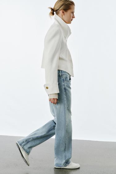 ZW COLLECTION RELAXED STRAIGHT LOW-RISE JEANS - Blue by Zara - Image 7