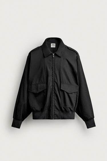 CHAMARRA RELAXED FIT CON TRABILLAS - Índigo de Zara