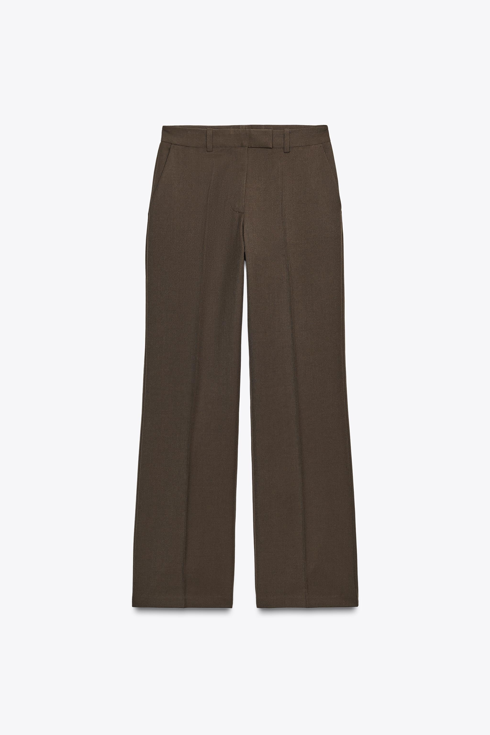 ストレートハイウエストパンツ - グリッターブラウン | ZARA