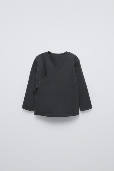 QUILTED T-SHIRT - Steel by Zara - Image 0