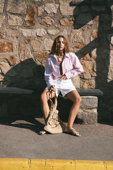 CALÇÕES Z1975 MOM FIT CINTURA SUBIDA - Branco da Zara