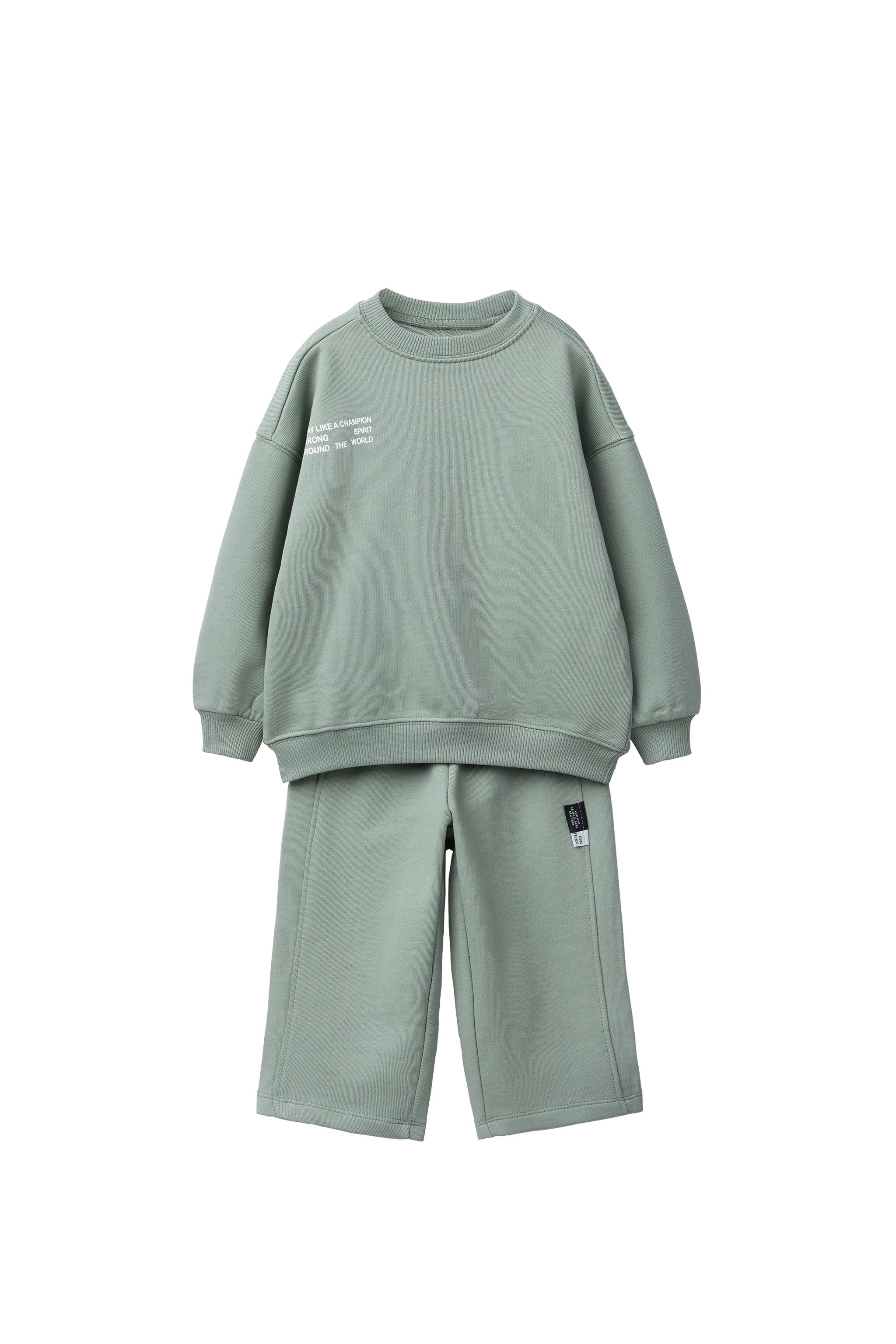 JOGGING SET SWEATSHIRT AND TEXT PANTS - Washed green | ZARA United