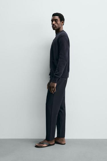 PANTALON CHINO STRUCTURÉ CONFORT - Bleu marine foncé de Zara - Image 3