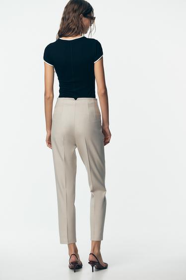 HIGH-WAIST TROUSERS - Beige by Zara - Image 4