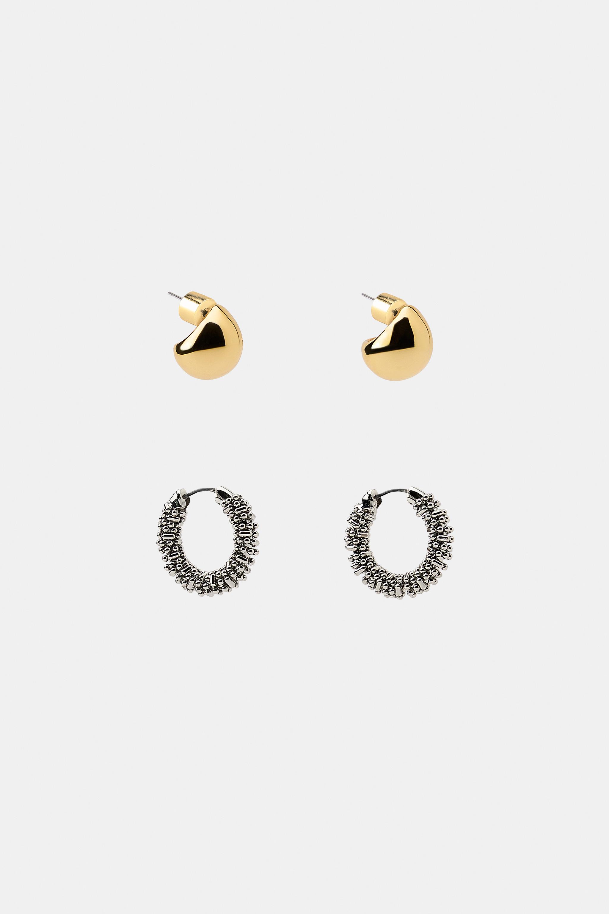 PACK OF COMBINED HOOP AND BALL EARRINGS