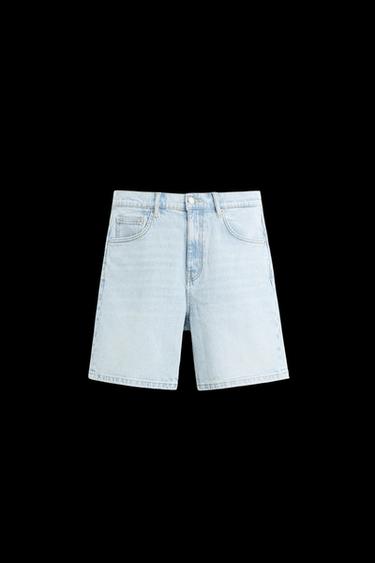 REGULAR FIT DENIM BERMUDA SHORTS - Light blue by Zara - Image 0