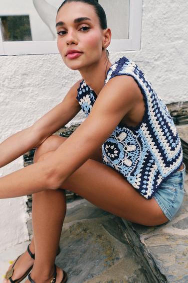 CROCHET KNIT VEST - Multicoloured by Zara - Image 2