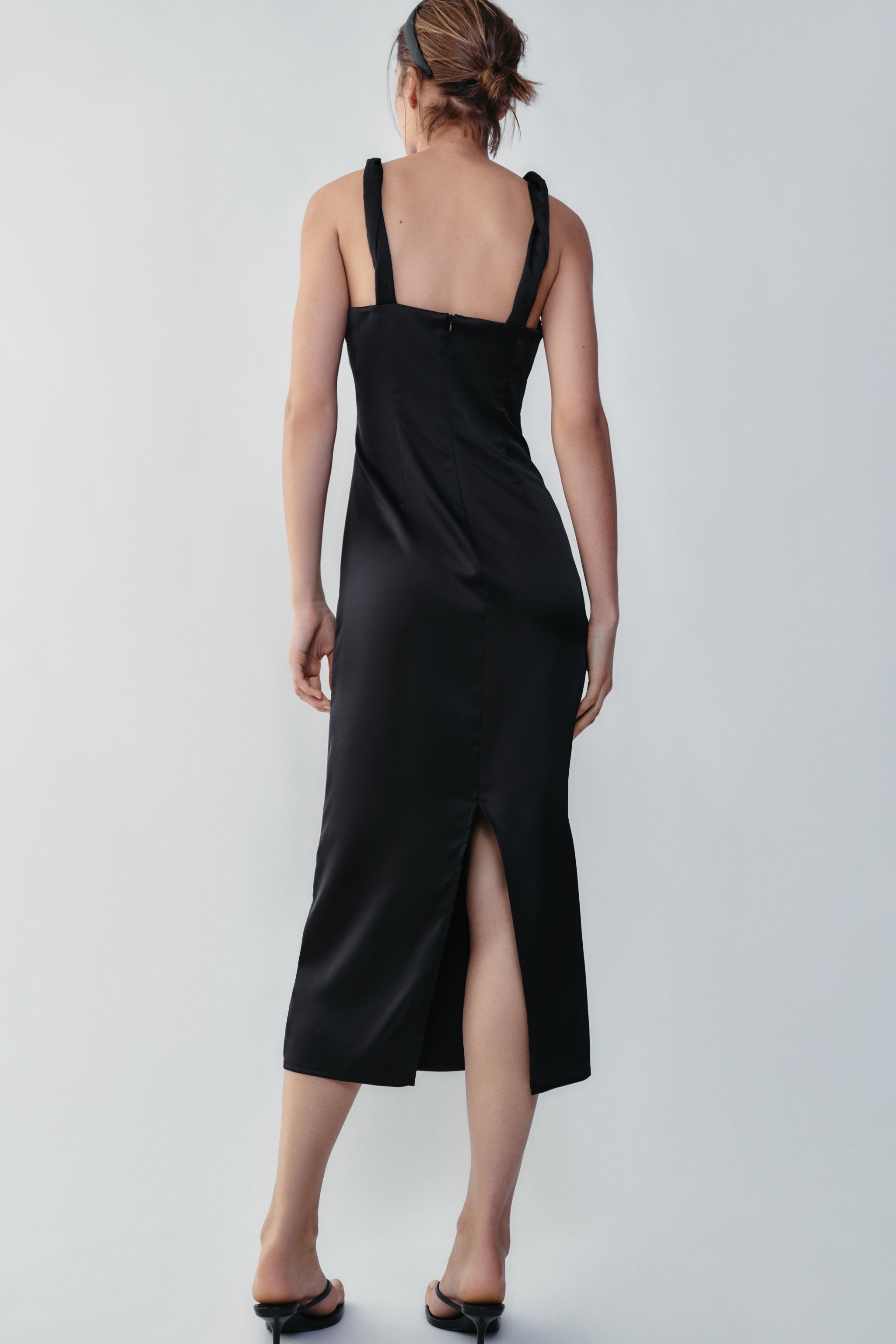 DRAPED SATIN DRESS