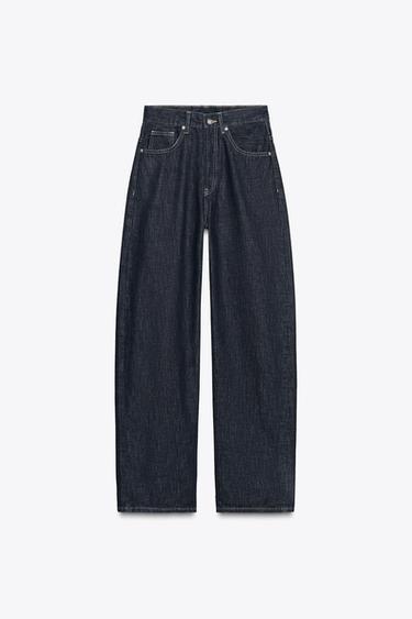 TRF STRAIGHT HIGH-WAIST JEANS WITH BELT LOOPS - Dark indigo by Zara - Image 6