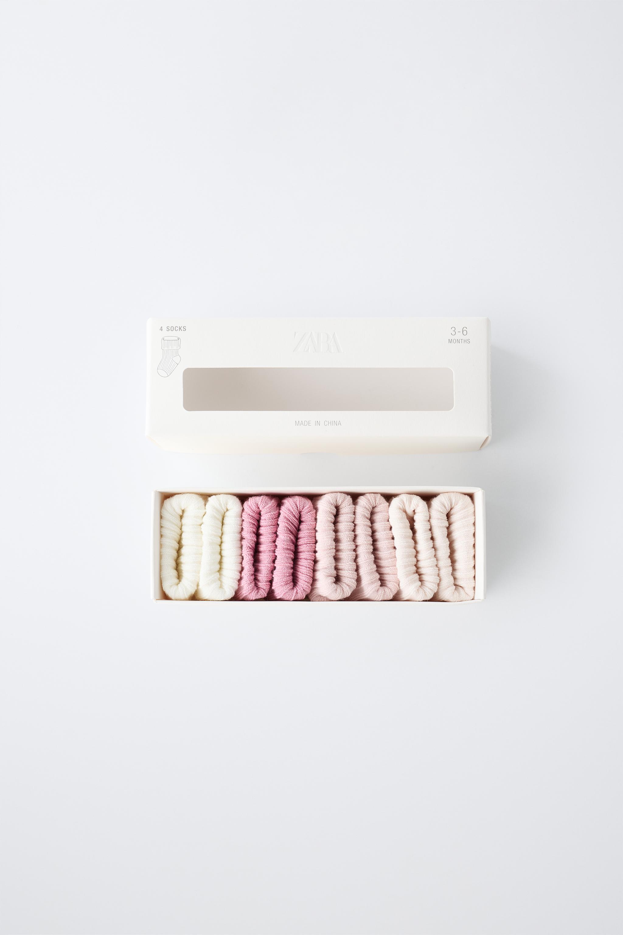 FOUR-PACK OF COLORED SOCKS IN A BOX — Pink (alternate view)