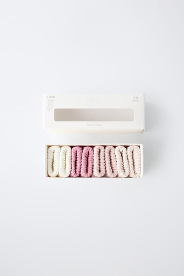 LOT DE QUATRE PAIRES DE CHAUSSETTES COLORÉES EN COFFRET - Rose de Zara - Image 1