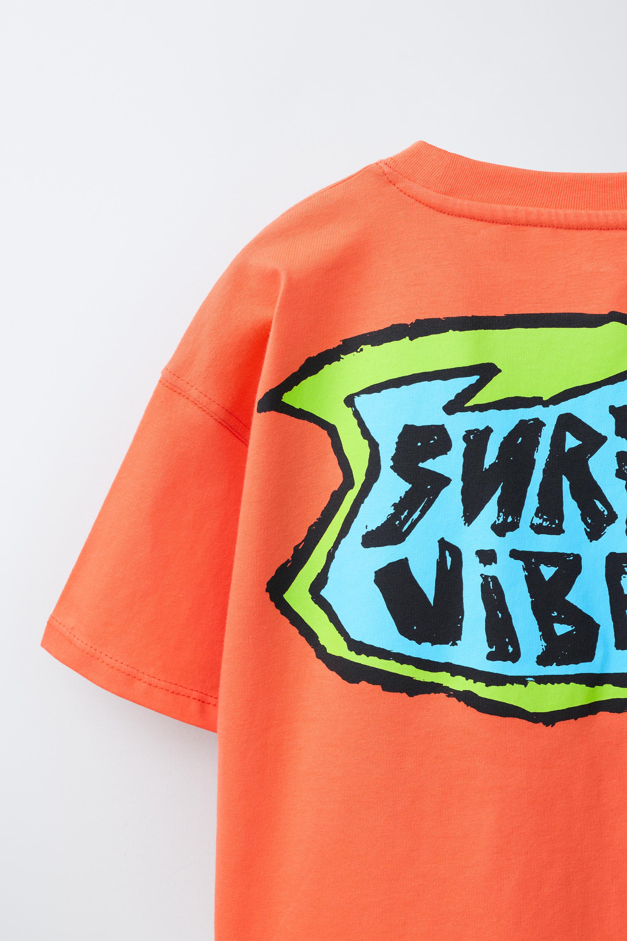 SURF PRINT T-SHIRT - Orange | ZARA United States