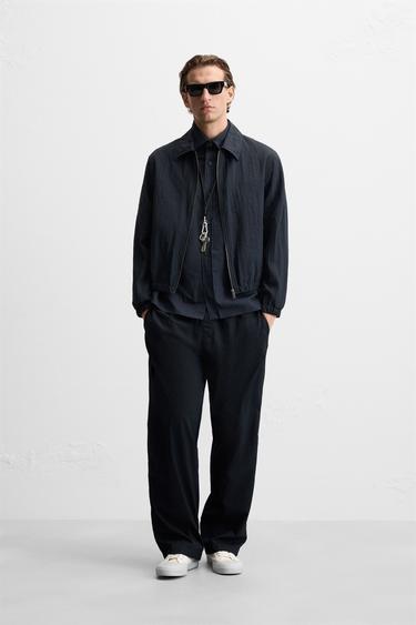 TEXTURED JACKET - Navy blue by Zara