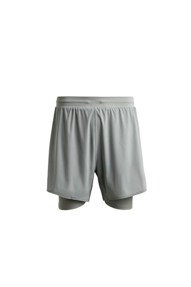 2-IN-1 RUNNING SHORTS - Pearl grey by Zara
