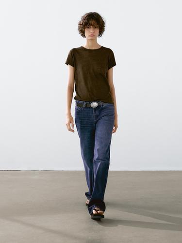 Zara 100% linen short sleeve T-shirt - 542